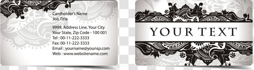 Business Card Template - Black And White - Vector Templates Transparent PNG
