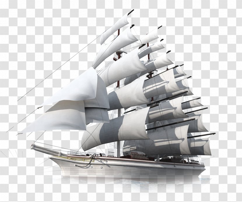Sailing Ship Wind Three-dimensional Space Painting - Threedimensional Transparent PNG