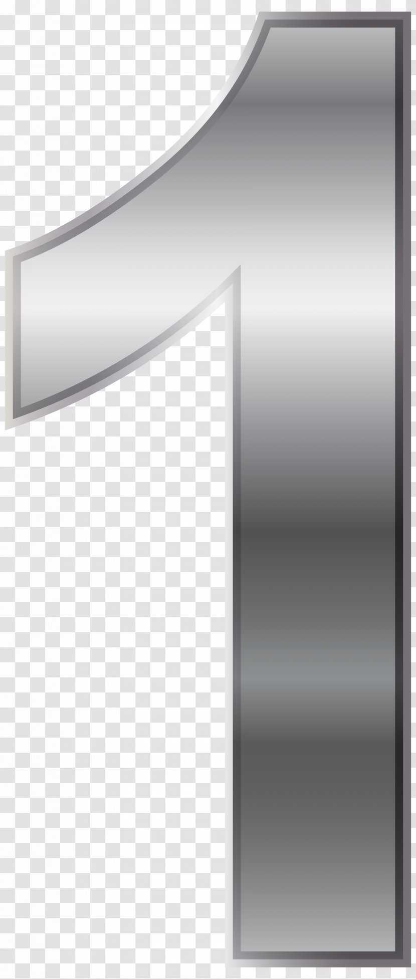 Black And White Design Angle Pattern - Silver Number One Transparent Clip Art Image Transparent PNG