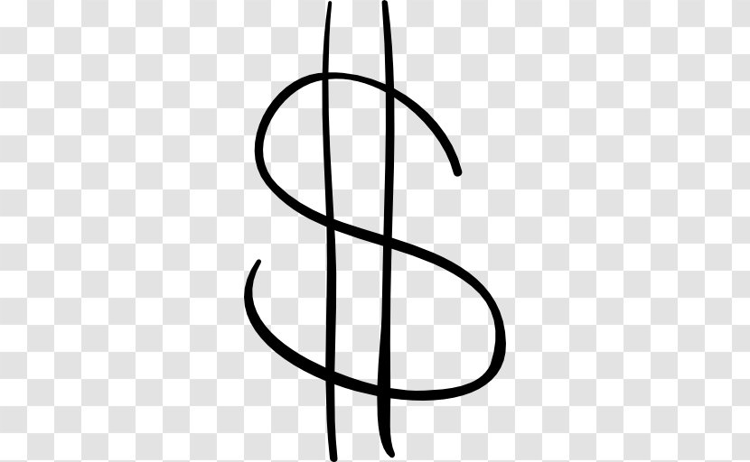 Dollar Sign United States Money - Line Art - Black And White Transparent PNG