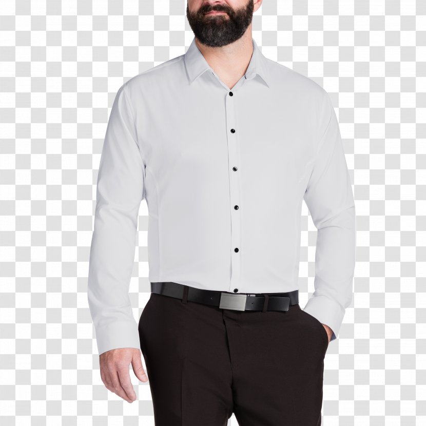 T-shirt Dress Shirt Collar Sleeve - Button - White Transparent PNG