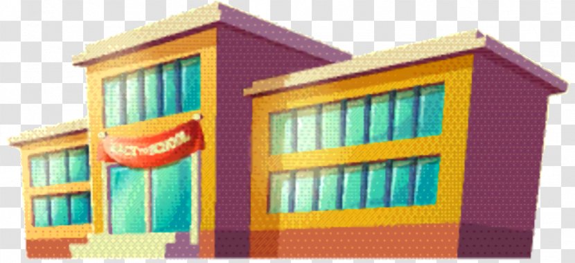 School Building Cartoon - Home - Rectangle Colorfulness Transparent PNG