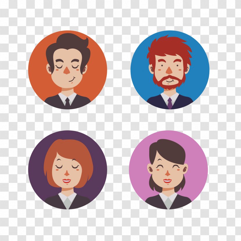 Avatar Icon - Smile - Cartoon Business People Vector Transparent PNG