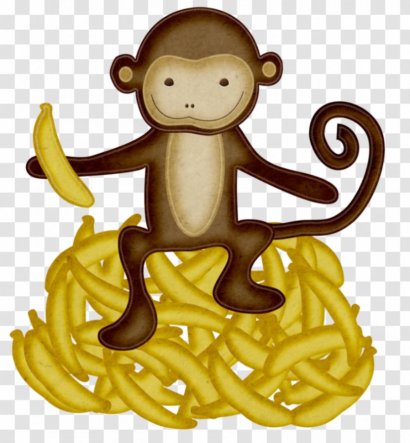 Monkey Clip Art Primate Illustration Carnivores - Vertebrate - Banana Moon Pies Transparent PNG