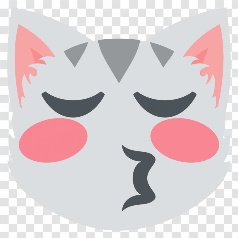 Emoji Cat Kiss Kitten Smile - Carnivoran Transparent PNG