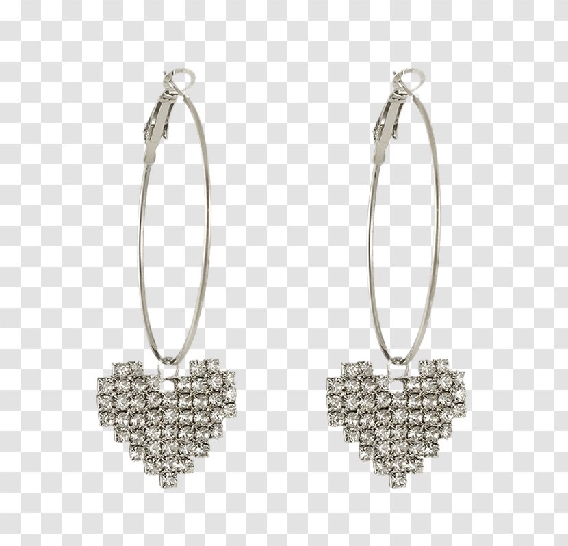 Earring T-shirt Кафф Silver Jewellery - Earrings - Fleur En Forme De Coeur Transparent PNG