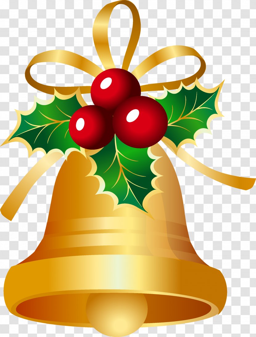 Christmas Card Jingle Bell Clip Art - Holly Transparent PNG