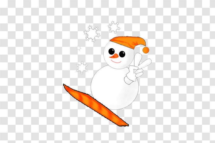 Snowman Cartoon - Skateboarding Transparent PNG