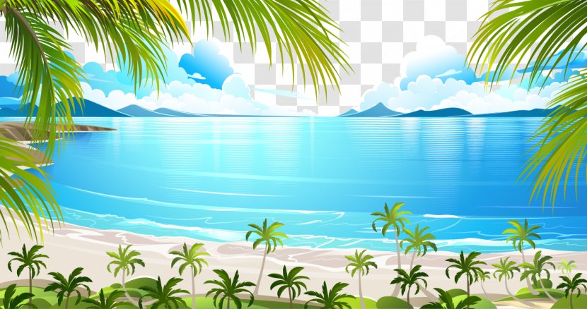Tropical Islands Resort Euclidean Vector Illustration - Graphic Arts - Lake Transparent PNG