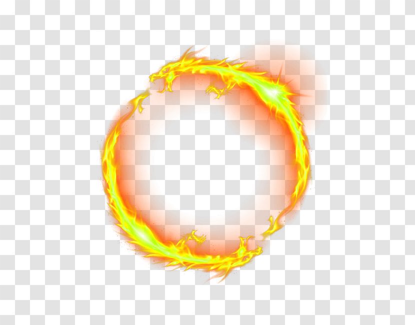 Dragon Fire - Yellow Chinese Wind Circle Effect Element Transparent PNG