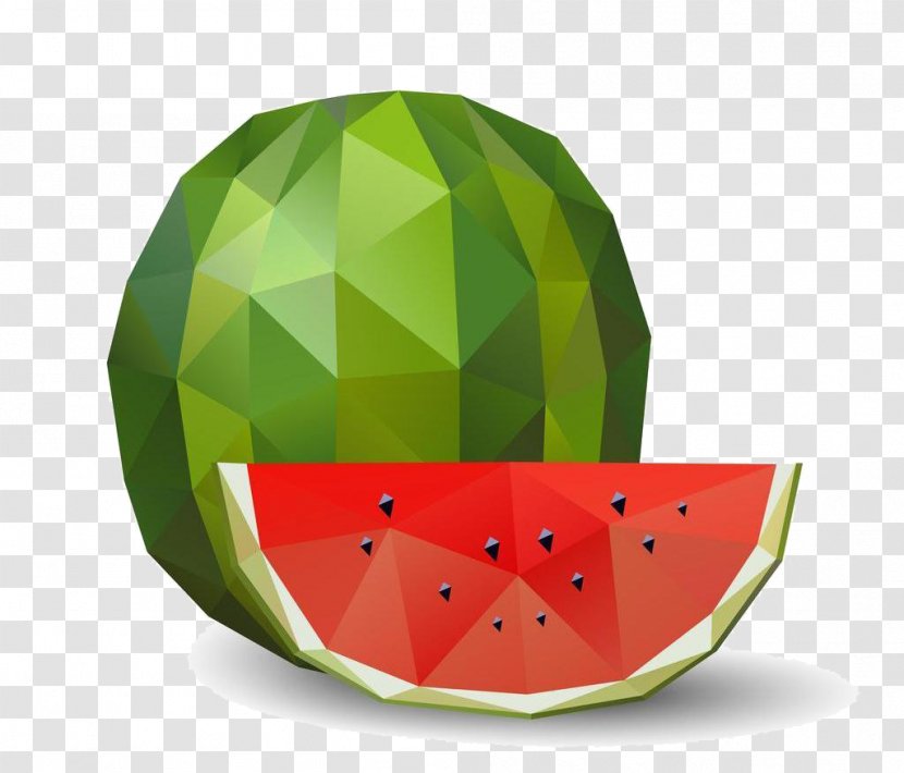 Watermelon Fruit Polygon Euclidean Vector - Geometric Shape Transparent PNG