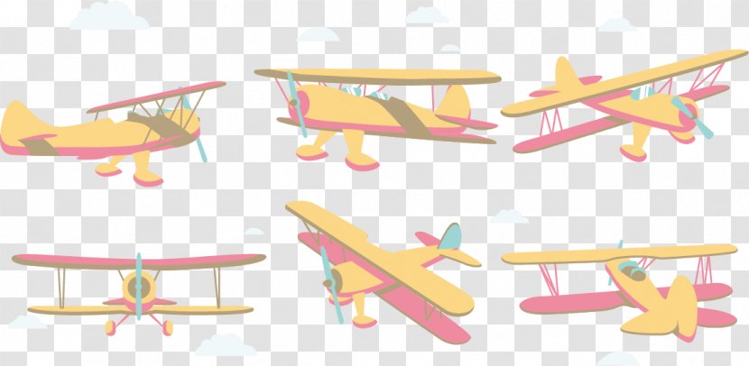 Airplane Aircraft Euclidean Vector - Pink Transparent PNG