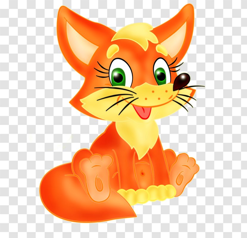 Whiskers Red Fox Cat Illustration Clip Art - Cartoon Transparent PNG