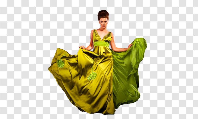 Gown Silk Shoulder - Yellow Transparent PNG