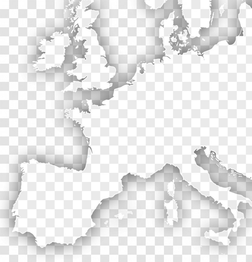 World Map Blank Geography - Black And White Transparent PNG