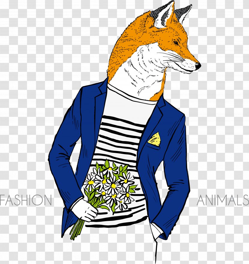 Hipster Illustration - Pattern - Mr. Wolf Transparent PNG