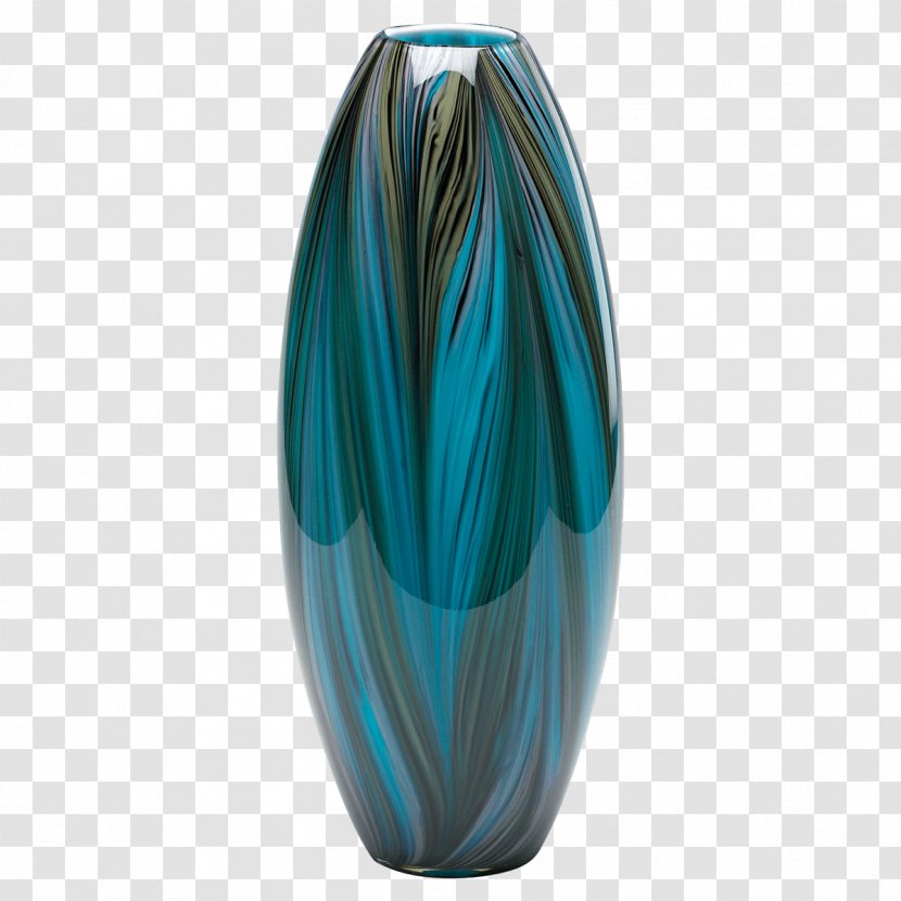 Peacock Vase Glass Cyan - Artifact Transparent PNG