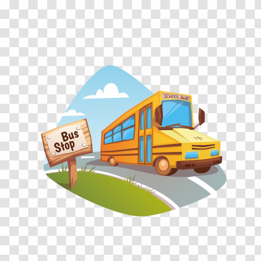 School Bus Cartoon Illustration - Transport Transparent PNG