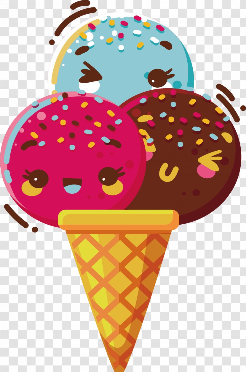 Ice Cream Cone Chocolate Strawberry - Yummy - Colored Egg Transparent PNG