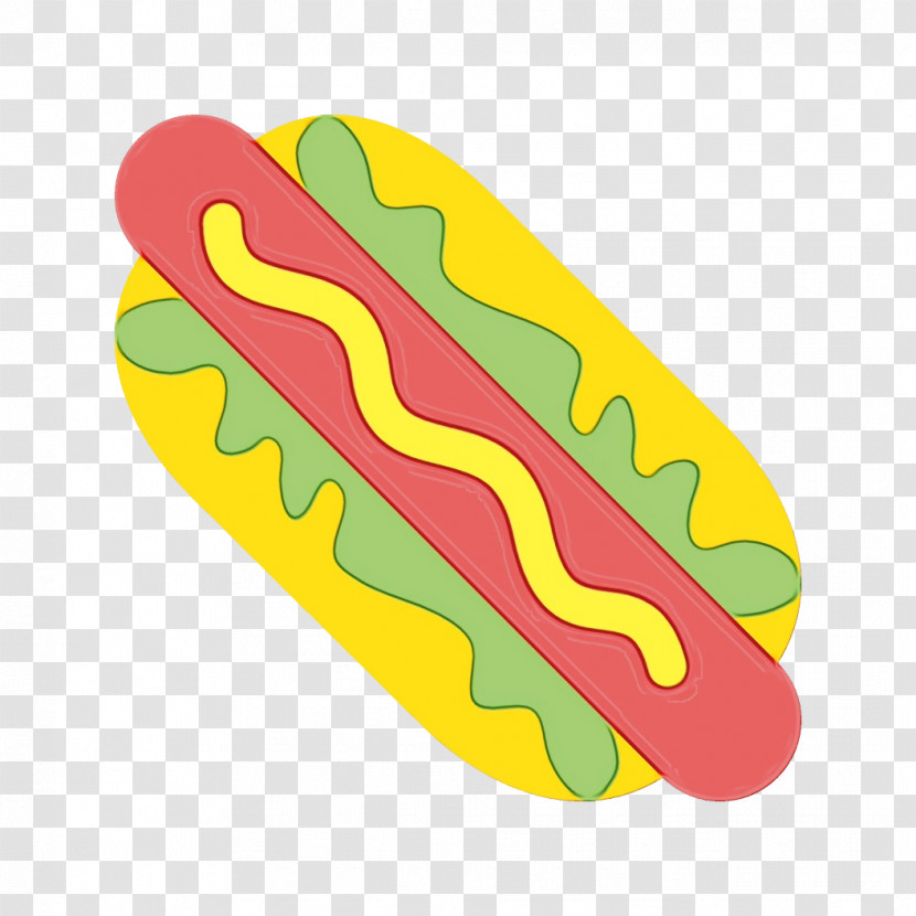 Fast Food Yellow Hot Dog Hot Dog Bun Transparent PNG