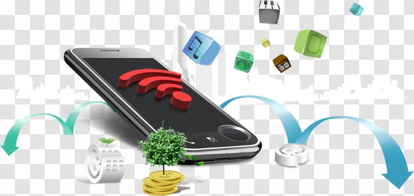 Mobile Advertising Download Commerce - Gadget - Phone And Arrows Transparent PNG