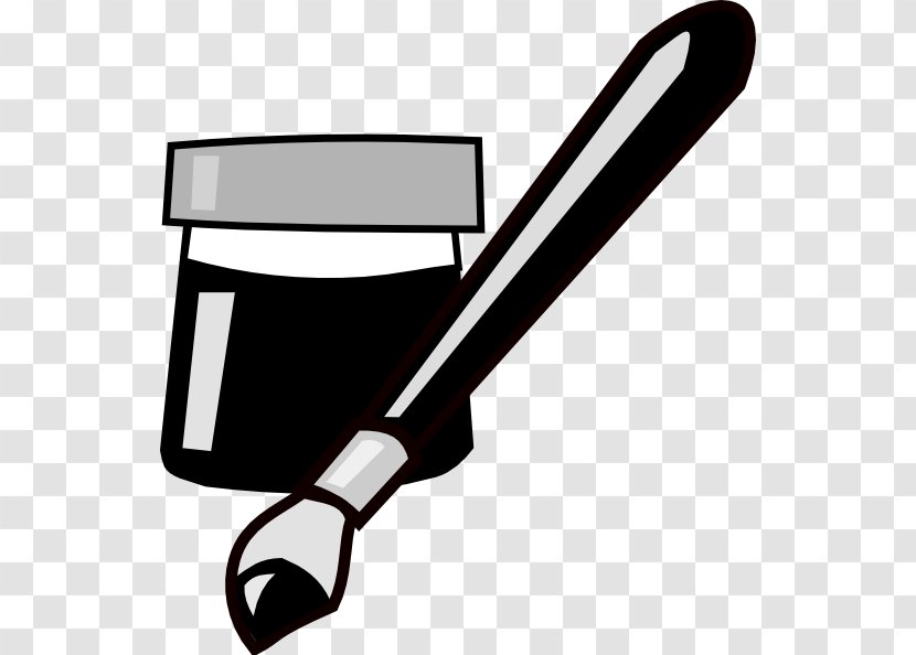 Paintbrush Painting Clip Art - Black And White Transparent PNG