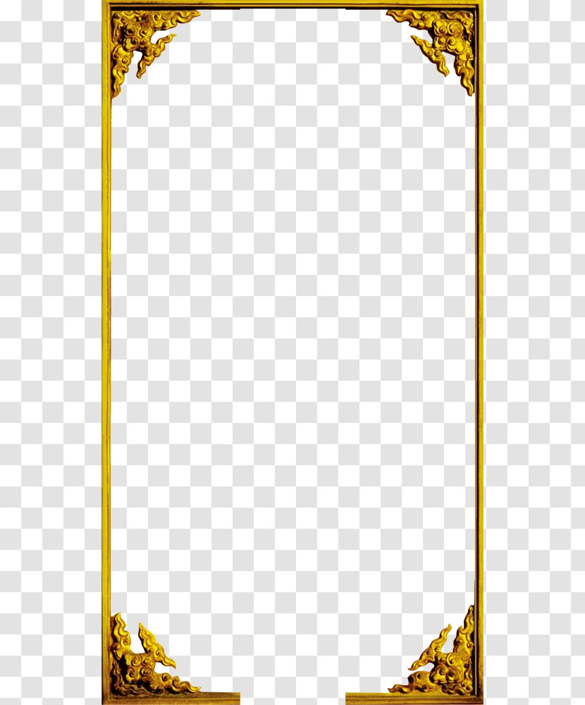 Window Picture Frame Gold - Material - Classical Transparent PNG