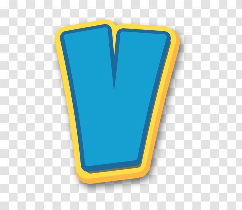 Patrol Letter Alphabet V - Electric Blue - Rectangle Transparent PNG