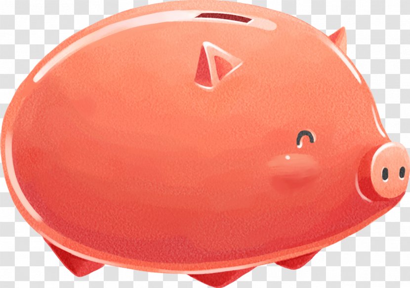 Piggy Bank Designer - Cartoon - Red Hand-painted Transparent PNG