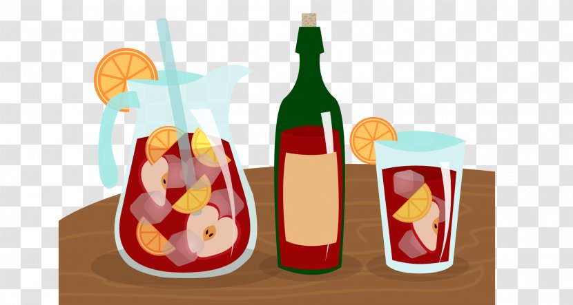 Sangria Wine Juice Cocktail Soft Drink - Vector Transparent PNG