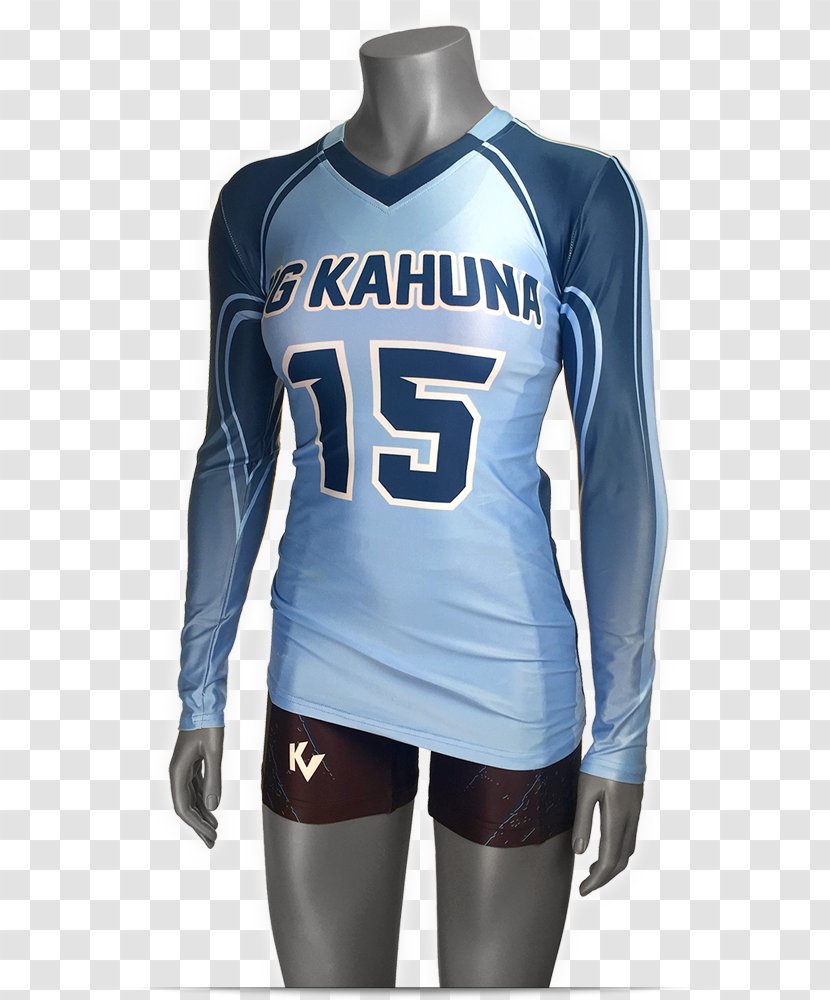 Cheerleading Uniforms Long-sleeved T-shirt Sleeveless Shirt - Electric Blue Transparent PNG