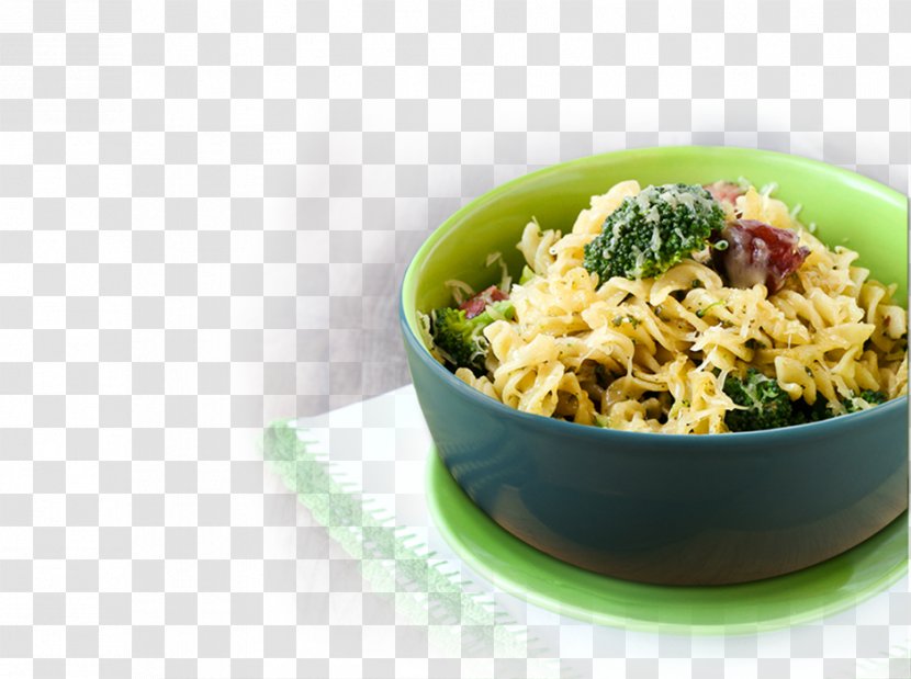 Carbonara Vegetarian Cuisine Capellini Asian Spaghetti - Food - Brocoli Transparent PNG