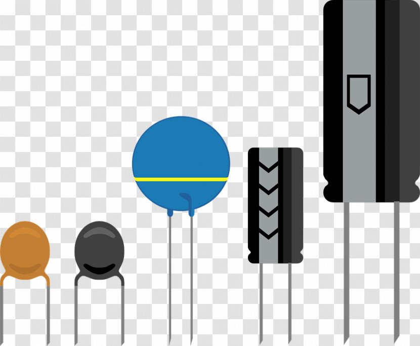 Capacitor Transistor Electronic Component Clip Art - Black,blue,Orange Transparent PNG