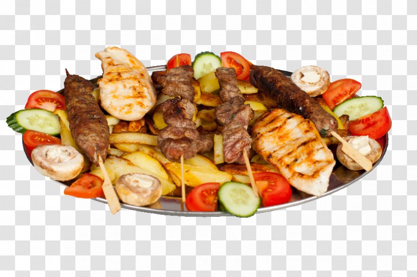 Kebab Mixed Grill Shish Taouk Barbecue Souvlaki - Garnish - Pork Transparent PNG