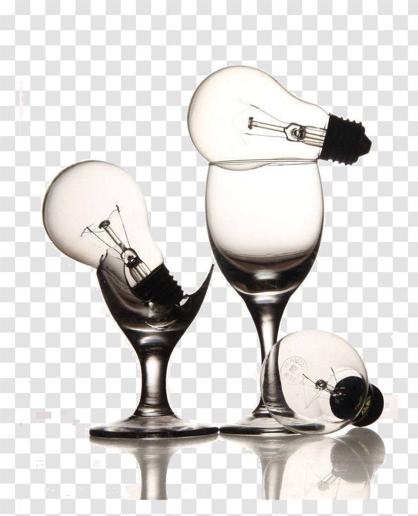 Light Glass Black And White - Stemware - Bulb Transparent PNG
