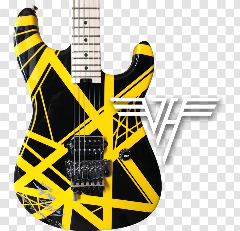 Electric Guitar EVH Striped Series Frankenstrat Solid Body - Heart Transparent PNG