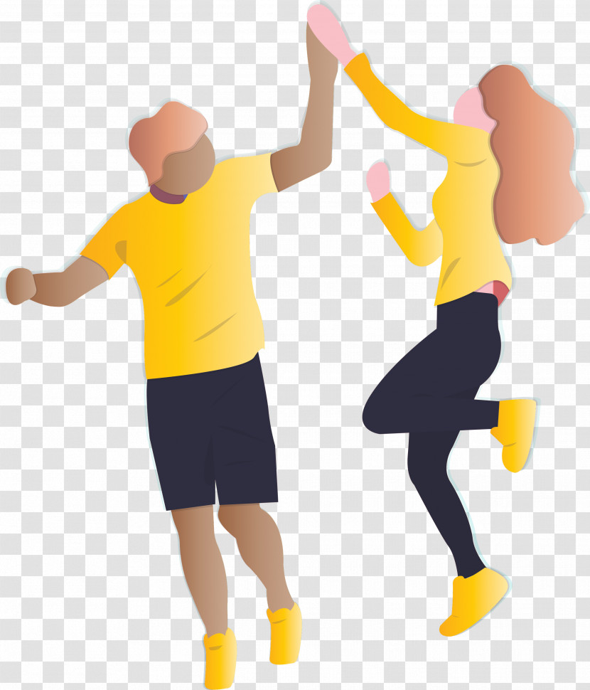 Yellow Dance Gesture Transparent PNG