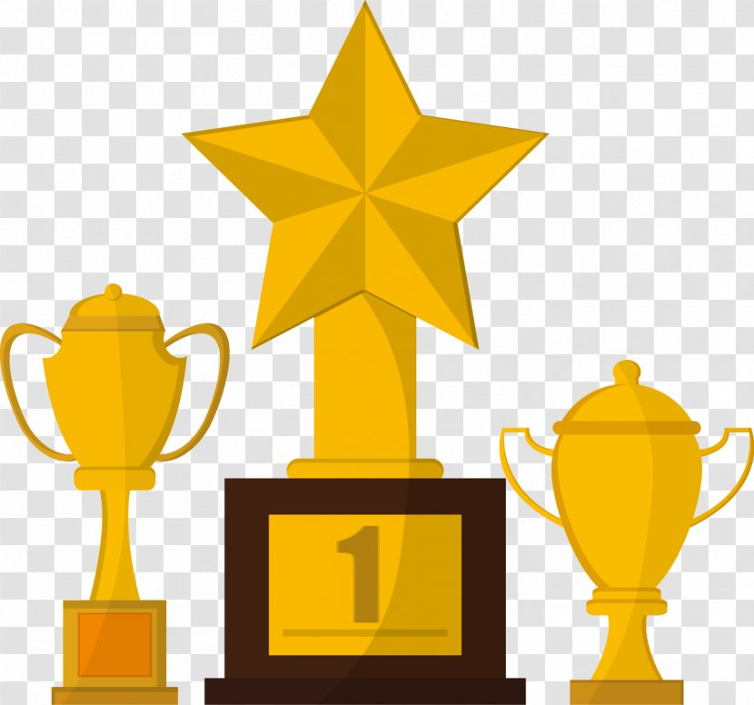 Trophy Medal Clip Art - Royaltyfree - Cartoon Flat Golden Transparent PNG