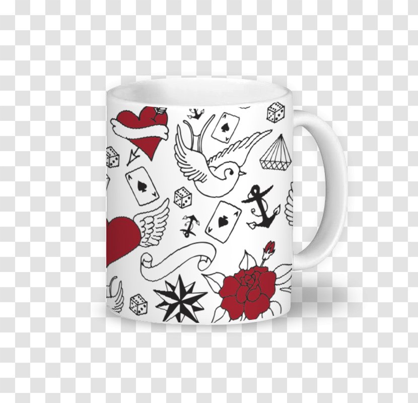Coffee Cup Mug Old School (tattoo) Ceramic - Sock Transparent PNG