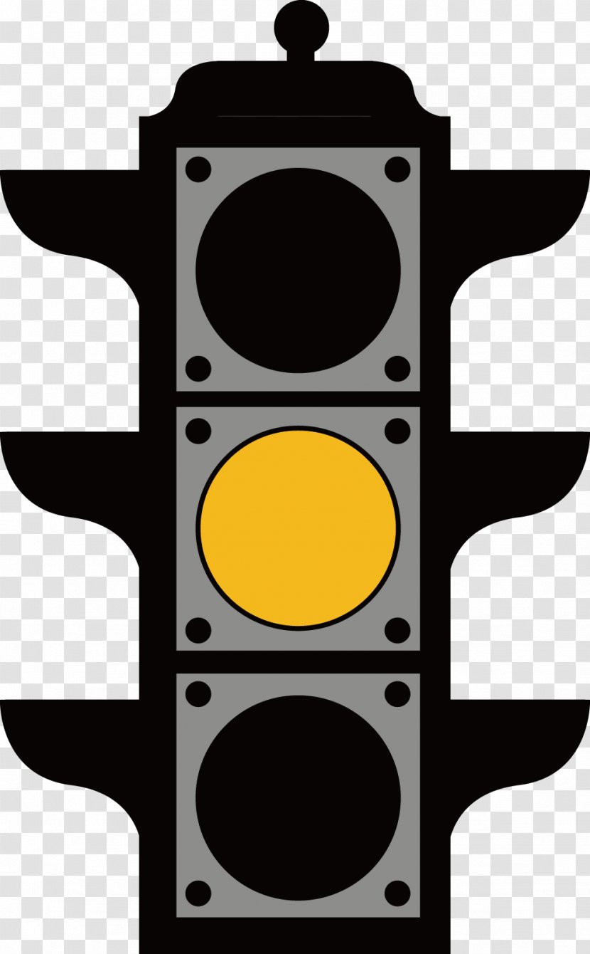 Traffic Light Lamp - Lit Yellow Lights Transparent PNG