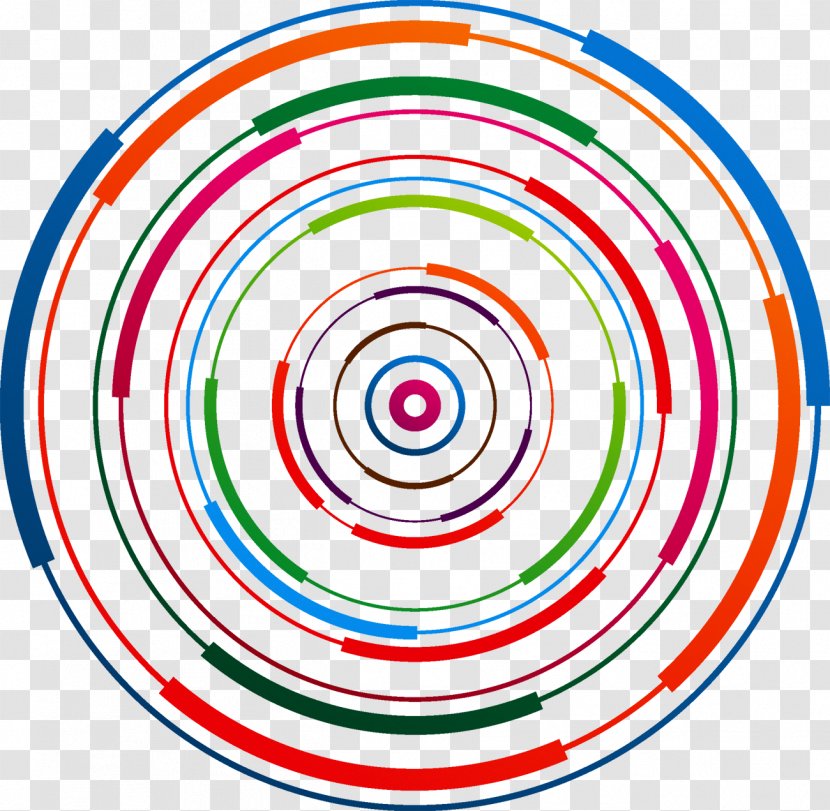 Circle Blue Line Clip Art - Colorful Technology Background Transparent PNG