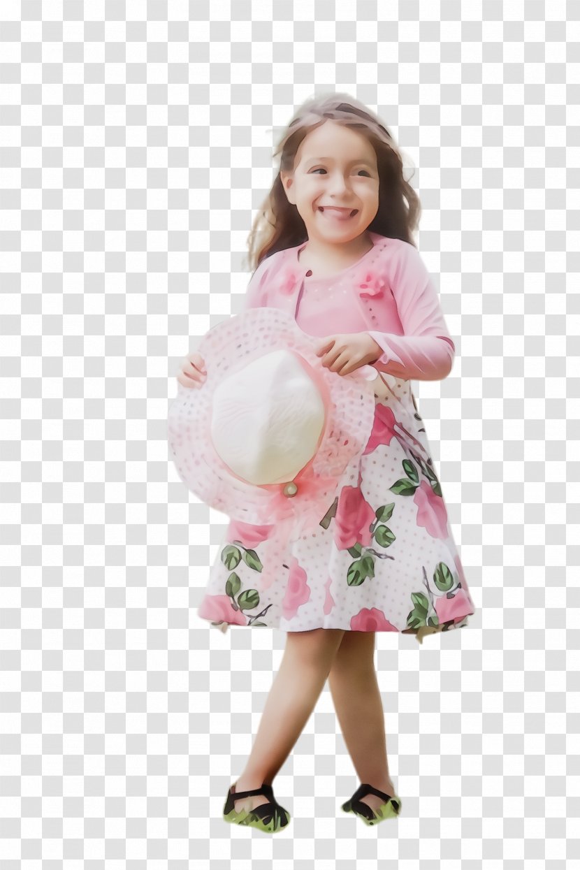 Child Pink Toddler Baby Dress - Paint - Model Costume Transparent PNG