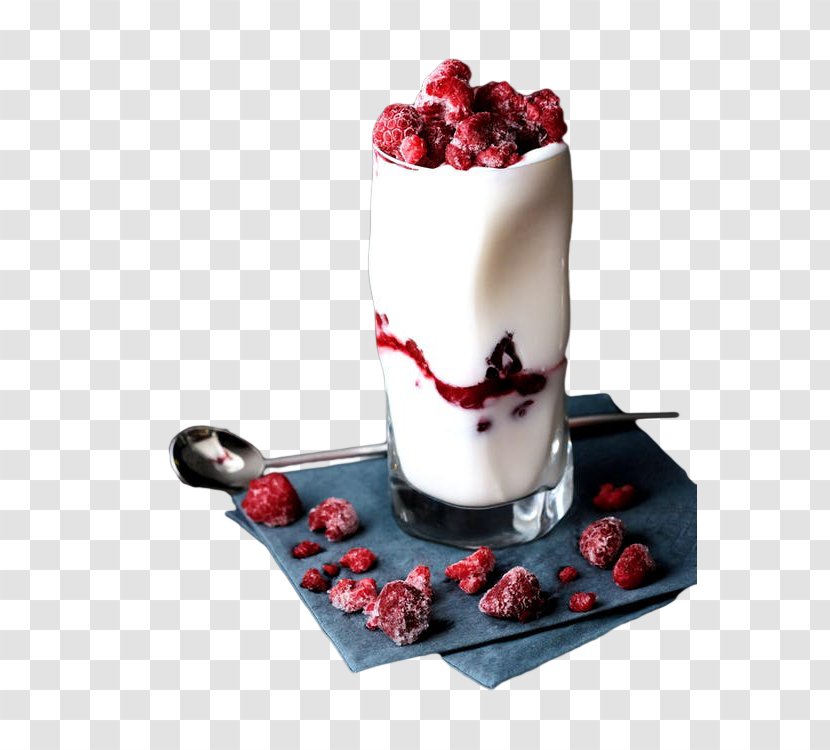 Milk Cream Breakfast Frozen Yogurt - Bubble Berry Strawberry Transparent PNG