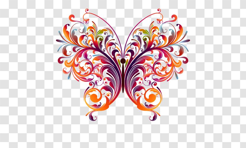 Butterfly Drawing Art Clip - Royaltyfree - Colorful Elements Transparent PNG