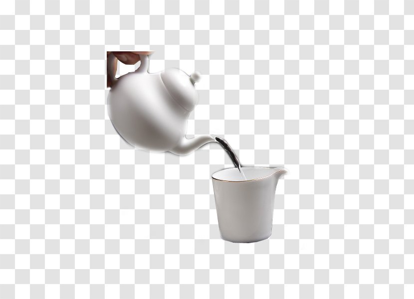 Teapot Coffee Cup Ceramic Kettle - Porcelain - Jingdezhen Handmade Pear-shaped Transparent PNG