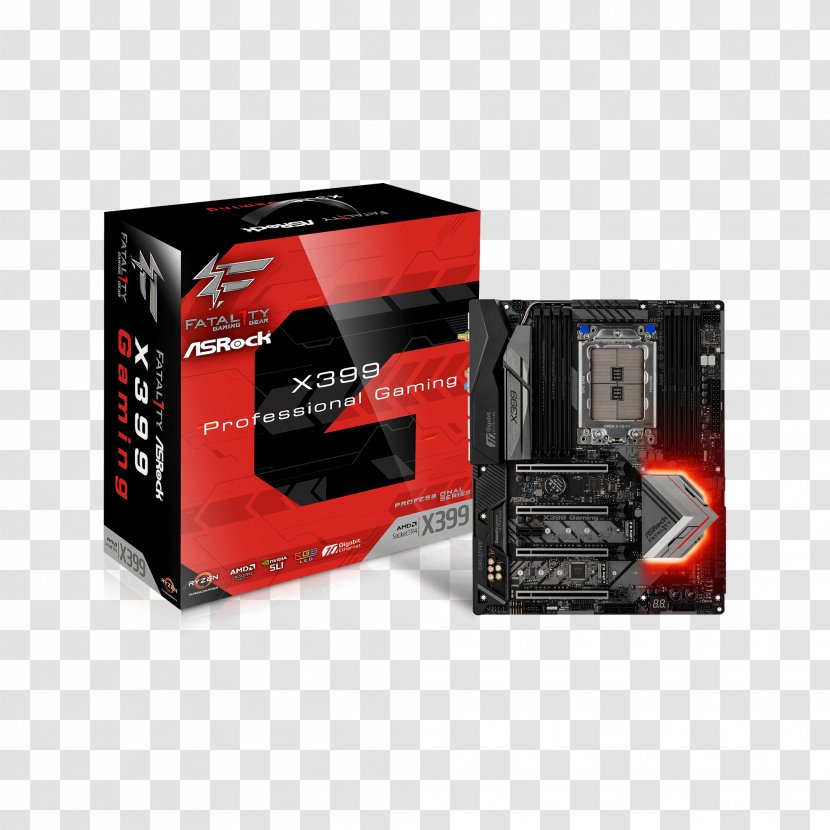 Socket AM4 ASRock Fatal1ty X399 Professional Gaming STR4 AMD SATA 6Gb/s USB 3.1 ATX Motherboard TR4 X370 - Computer Component - Appearances Inc Transparent PNG