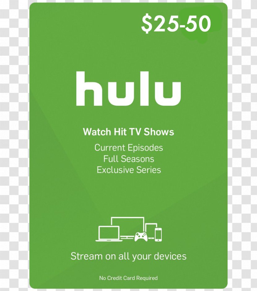 Gift Card Hulu Streaming Media Credit Transparent PNG