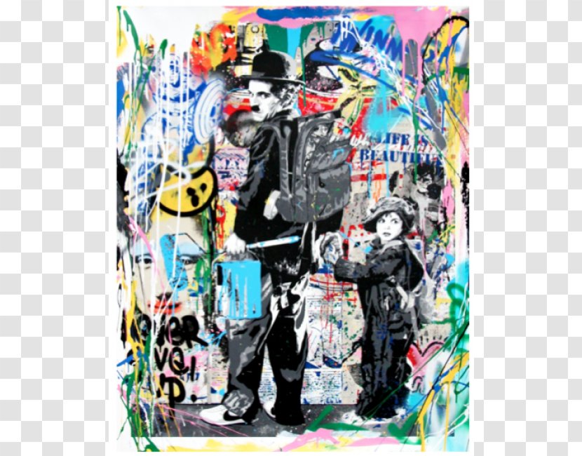 Modern Art Street Artist Painting - Urban - Mr Brainwash Transparent PNG