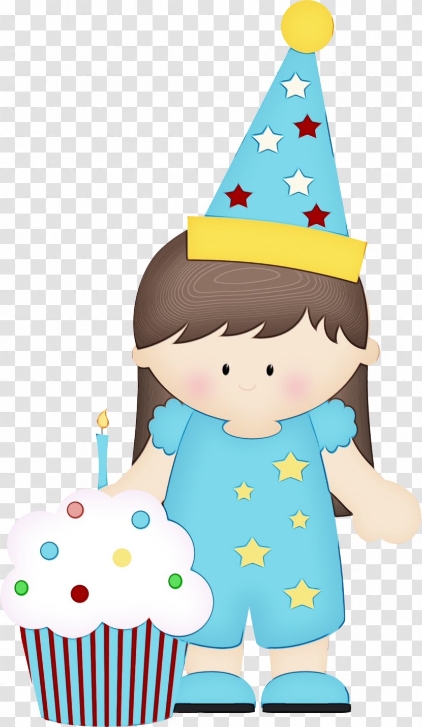 Party Hat - Watercolor - Icing Baking Cup Transparent PNG