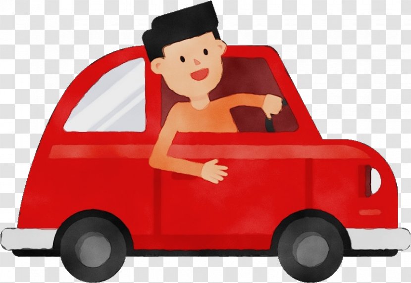Motor Vehicle Mode Of Transport Cartoon Red - Driving Toy Transparent PNG